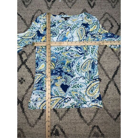 GREAT CONDITION WOMEN LAUREN RALPH LAUREN Plus-Size Paisley Stretch Cotton Boatn - Picture 4 of 9